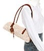 Sam Edelman Nori Faux Fur East-West Bowler Satchel Bag, Color:Cognac - Image 4