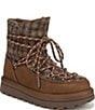Sam Edelman Ovie Leather Plaid Fabric Faux Fur Lined Booties - Image 1