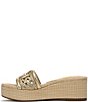 Sam Edelman Pauleena Metallic Woven Raffia Double E Logo Platform Wedge Slide Sandals - Image 5