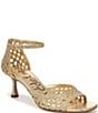 Sam Edelman Peyton Metallic Woven Raffia Ankle Wrap Dress Sandals - Image 1