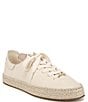 Color:Ivory - Image 1 - Poppy Jute Leather Lace-Up Espadrille Sneakers