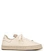 Color:Ivory - Image 2 - Poppy Jute Leather Lace-Up Espadrille Sneakers