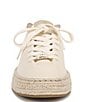 Color:Ivory - Image 6 - Poppy Jute Leather Lace-Up Espadrille Sneakers