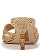 Color:Gold - Image 3 - Posey Metallic Floral Detail Beaded Heel Dress Slide Sandals