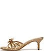 Color:Gold - Image 5 - Posey Metallic Floral Detail Beaded Heel Dress Slide Sandals