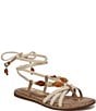 Sam Edelman Rori Braided Rope Beaded Ankle Wrap Flat Sandals - Image 1