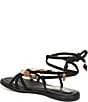 Sam Edelman Rori Leather Beaded Ankle Wrap Flat Sandals - Image 4
