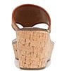 Color:Cuoio/Spiced Rum - Image 3 - Ruth Leather and Raffia Logo Cork Platform Thong Sandals
