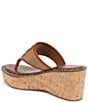 Color:Cuoio/Spiced Rum - Image 4 - Ruth Leather and Raffia Logo Cork Platform Thong Sandals