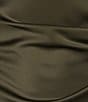 Sam Edelman Satin Crew Neck Cap Sleeve Ruched Sheath Maxi Dress - Image 4