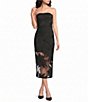 Sam Edelman Strapless Lace Mesh Column Midi Dress - Image 1