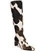 Sam Edelman Sylvia Cow Print Calf Hair Tall Dress Boots - Image 1