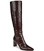 Sam Edelman Sylvia Crocodile Embossed Leather Tall Dress Boots - Image 1