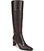 Sam Edelman Sylvia Leather Woven Snip Toe Tall Dress Boots - Image 1