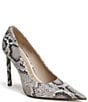 Sam Edelman Talula Python Print Leather Pointed Toe Stiletto Pumps - Image 1
