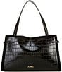Sam Edelman Taylin Box Crocodile Embossed Tote Bag, Color:Black - Image 2