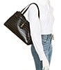 Sam Edelman Taylin Box Crocodile Embossed Tote Bag, Color:Black - Image 4