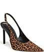 Sam Edelman Tegan Leopard Print Calf Hair Pointed Toe Stiletto Slingback Pumps - Image 1