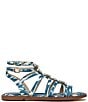 Color:Blue Lapis Multi - Image 2 - Tianna Fabric Floral Embellished Strappy Gladiator Sandals
