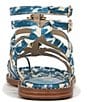Color:Blue Lapis Multi - Image 3 - Tianna Fabric Floral Embellished Strappy Gladiator Sandals