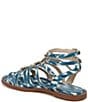 Color:Blue Lapis Multi - Image 4 - Tianna Fabric Floral Embellished Strappy Gladiator Sandals