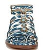 Color:Blue Lapis Multi - Image 6 - Tianna Fabric Floral Embellished Strappy Gladiator Sandals