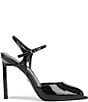 Sam Edelman Tinslie Patent Leather Ankle Strap Pointed Peep Toe Pumps - Image 4