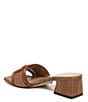Color:Rich Cognac - Image 4 - Waylon Leather and Raffia Double E Detail Slide Sandals