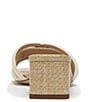 Color:Modern Ivory - Image 3 - Waylon Pebbled Leather and Raffia Double E Detail Slide Sandals