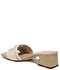 Color:Modern Ivory - Image 4 - Waylon Pebbled Leather and Raffia Double E Detail Slide Sandals