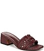 Sam Edelman Waylon Woven Raffia and Leather Double E Logo Slide Sandals - Image 1