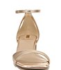 Color:Gold Leaf - Image 6 - Wilson Metallic Leather Ankle Strap Block Heel Square Toe Dress Sandals