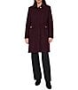 Sam Edelman Wool Blend Point Collar Boucle Inset Waist Button Front Coat - Image 1