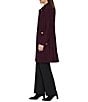 Sam Edelman Wool Blend Point Collar Boucle Inset Waist Button Front Coat - Image 3