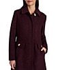 Sam Edelman Wool Blend Point Collar Boucle Inset Waist Button Front Coat - Image 4