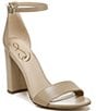 Color:Soft Beige - Image 1 - Yaro Leather Ankle Strap Block Heel Dress Sandals