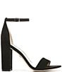 Color:Black - Image 2 - Yaro Suede Ankle Strap Block Heel Dress Sandals