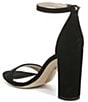 Color:Black - Image 4 - Yaro Suede Ankle Strap Block Heel Dress Sandals
