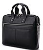 Color:Black - Image 2 - Classic Leather Slim Briefcase