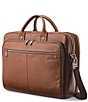 Color:Cognac - Image 1 - Classic Leather Toploader Brief Case