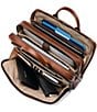 Color:Cognac - Image 3 - Classic Leather Toploader Brief Case