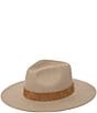 San Diego Hat Company Loretta Wool Suede Band Fedora Hat, Color:Taupe - Image 1