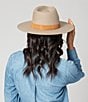 San Diego Hat Company Loretta Wool Suede Band Fedora Hat, Color:Taupe - Image 5