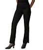 Color:Black - Image 3 - Abbey Faux Suede Semi High Rise Side Slit Pants