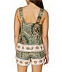 Sanctuary Art Deco Border Print Square Neck Sleeveless Coordinating Top, Color:Mezzo Sage - Image 2