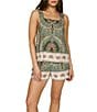 Sanctuary Art Deco Border Print Square Neck Sleeveless Coordinating Top, Color:Mezzo Sage - Image 4