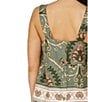 Sanctuary Art Deco Border Print Square Neck Sleeveless Coordinating Top, Color:Mezzo Sage - Image 5