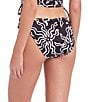 Sanctuary Beach Conversation Mix Pattern Printed Cinch Back Hipster Swim Bottom, Color:Black - Image 2