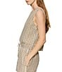 Sanctuary Better Days Gingham Print Crew Neck Sleeveless Seersucker Coordinating Shell Top - Image 3
