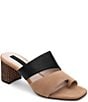 Color:Cafe/Black - Image 1 - Brisk Leather and Suede Toe Ring Sandals